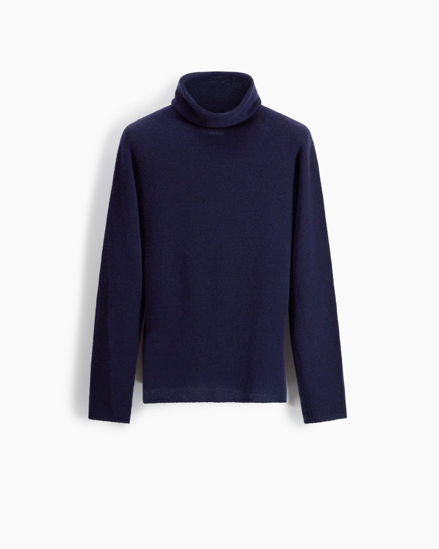 Scaglione TURTLE NECK SLIM RAGLAN SEAMLESS NAVY