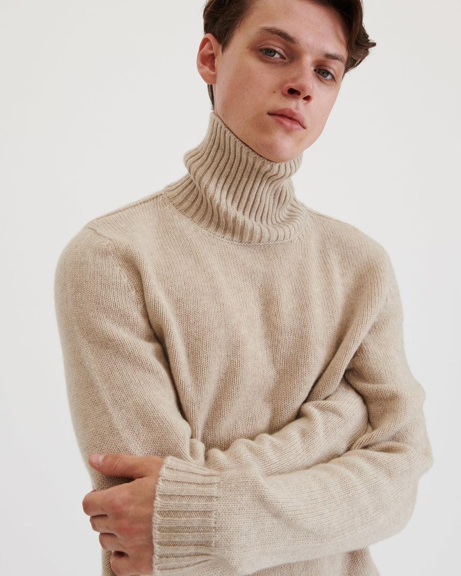 Scaglione TURTLE NECK SOFT HYBRD CASHMERE BEIGE