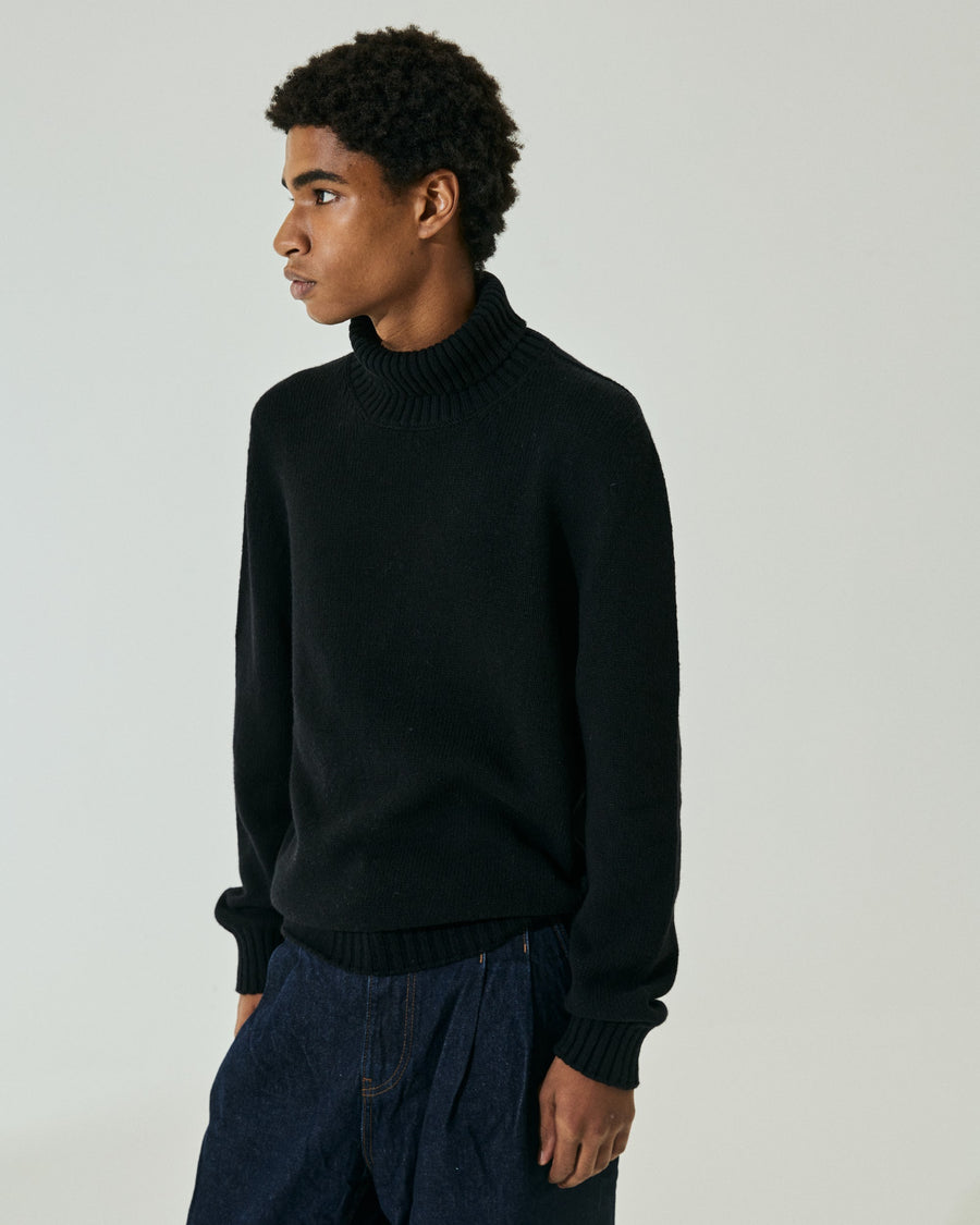 Scaglione TURTLE NECK SOFT HYBRD CASHMERE BLACK