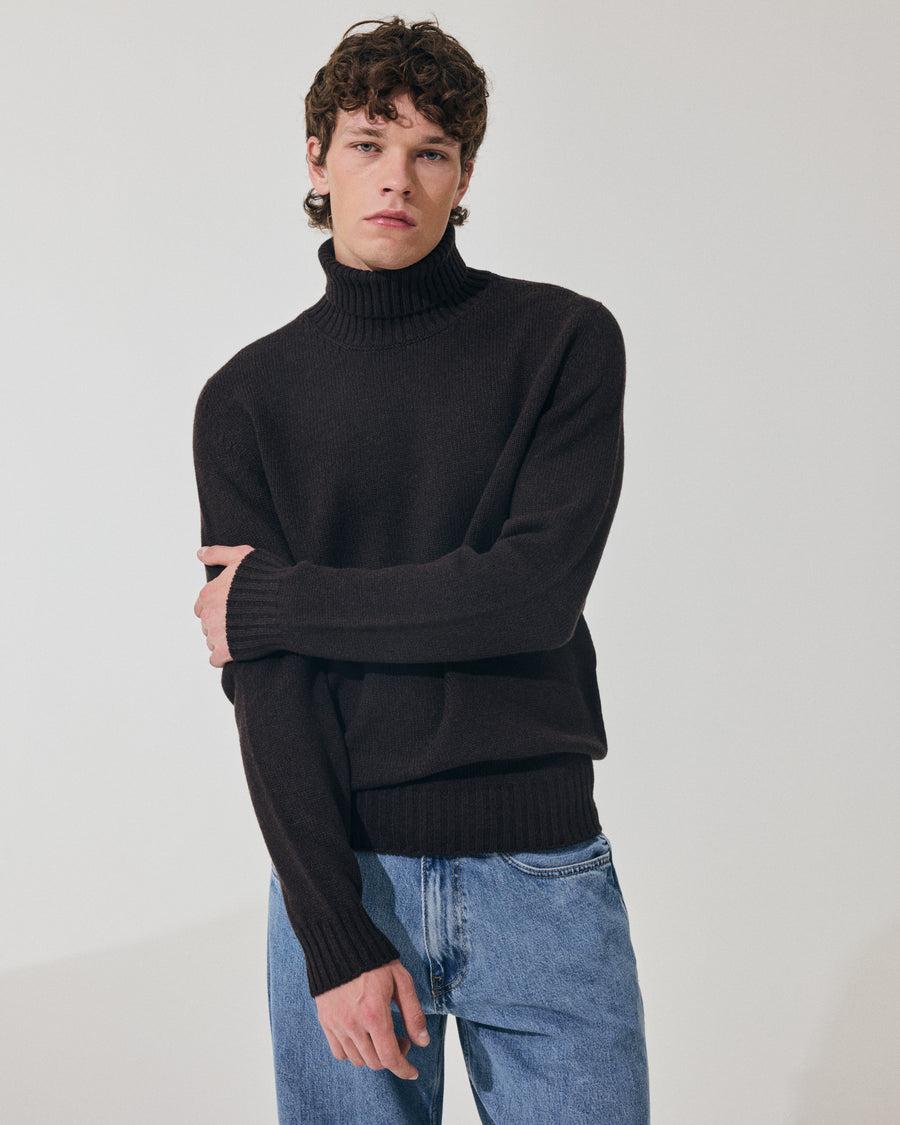 Scaglione TURTLE NECK SOFT HYBRD CASHMERE EBANO