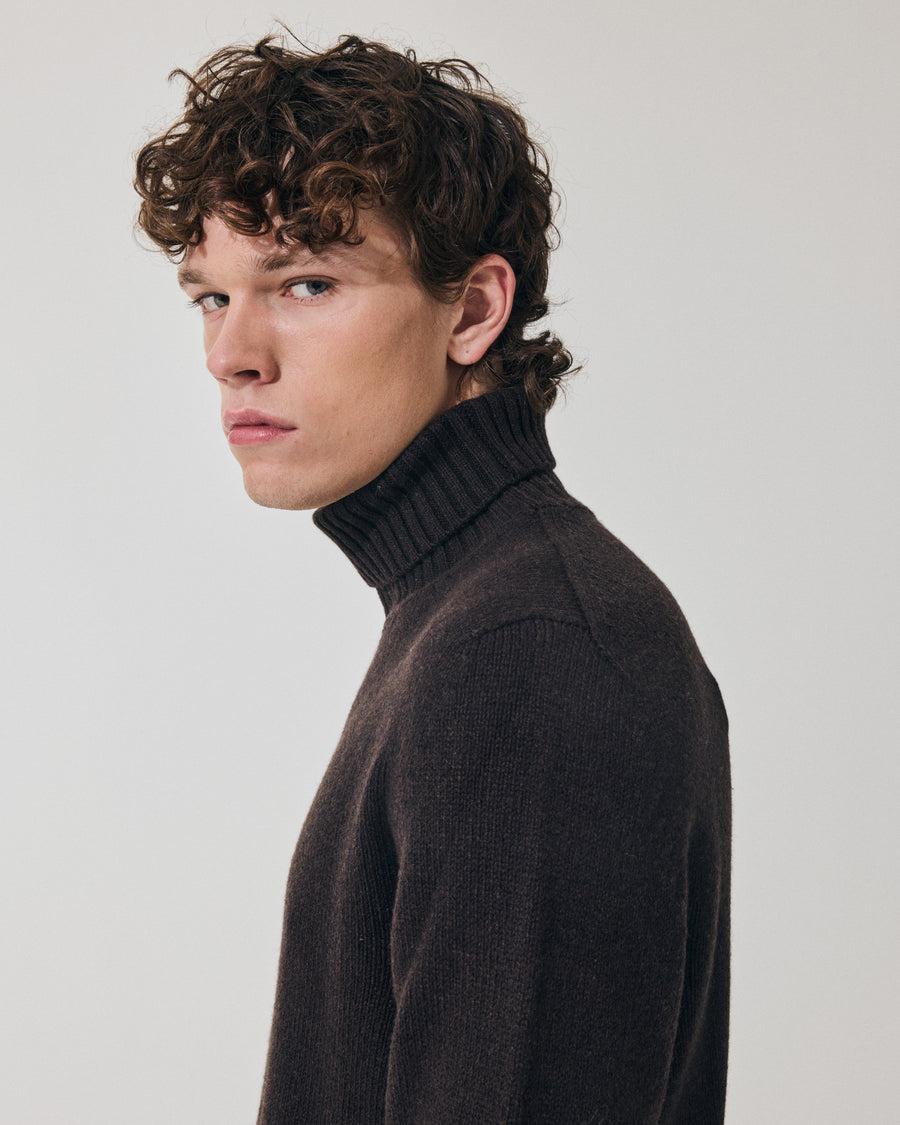 Scaglione TURTLE NECK SOFT HYBRD CASHMERE EBANO