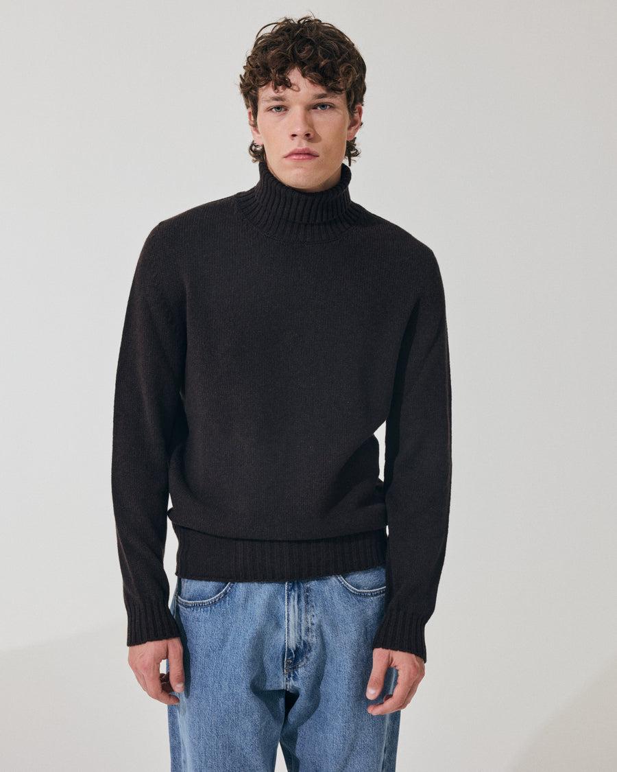 Scaglione TURTLE NECK SOFT HYBRD CASHMERE EBANO