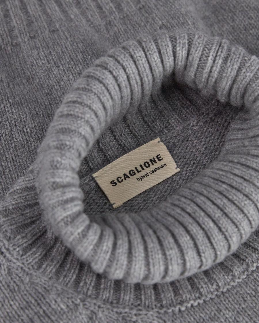 Scaglione TURTLE NECK SOFT HYBRD CASHMERE GREY