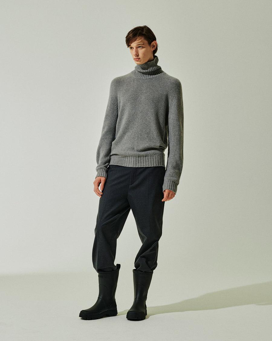 Scaglione TURTLE NECK SOFT HYBRD CASHMERE GREY
