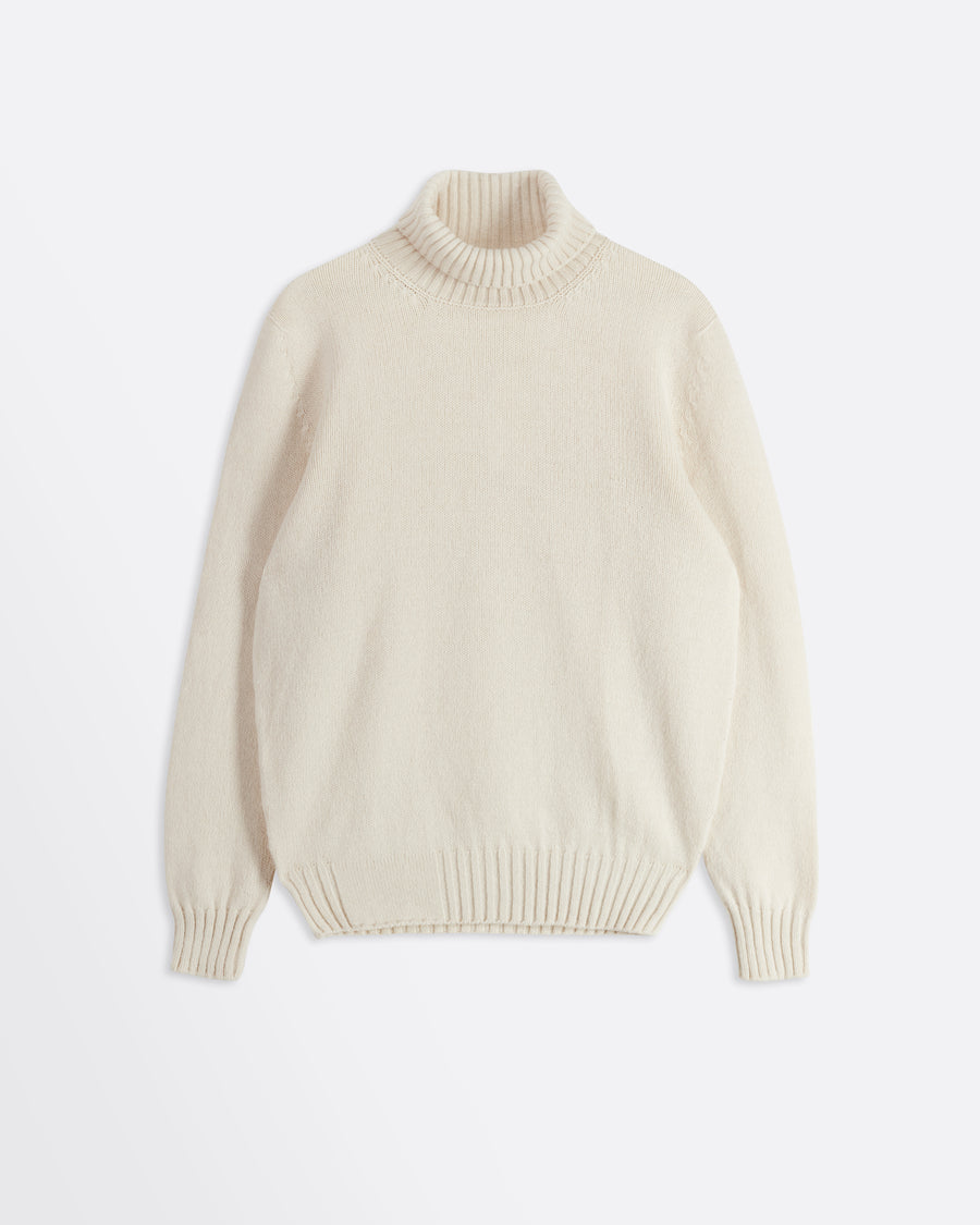 Scaglione TURTLE NECK SOFT HYBRD CASHMERE MILK