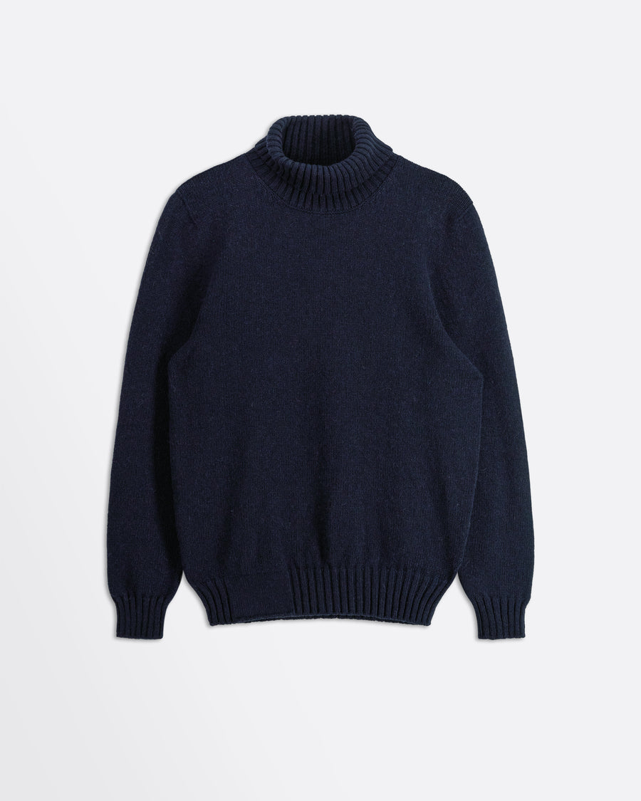 Scaglione TURTLE NECK SOFT HYBRD CASHMERE NAVY