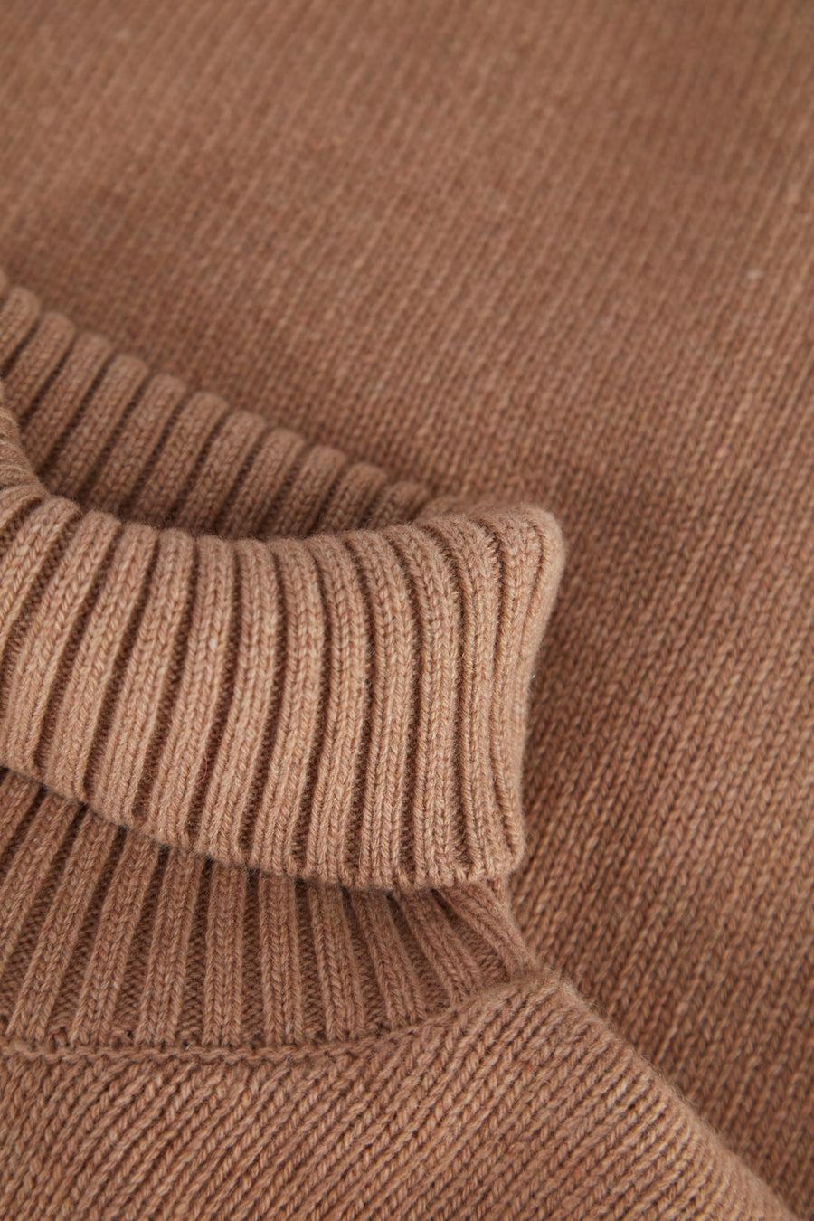 Scaglione TURTLE NECK SOFT HYBRID CASHMERE CARAMEL