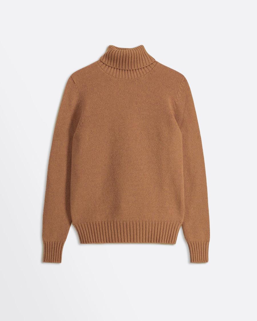 Scaglione TURTLE NECK SOFT HYBRID CASHMERE CARAMEL