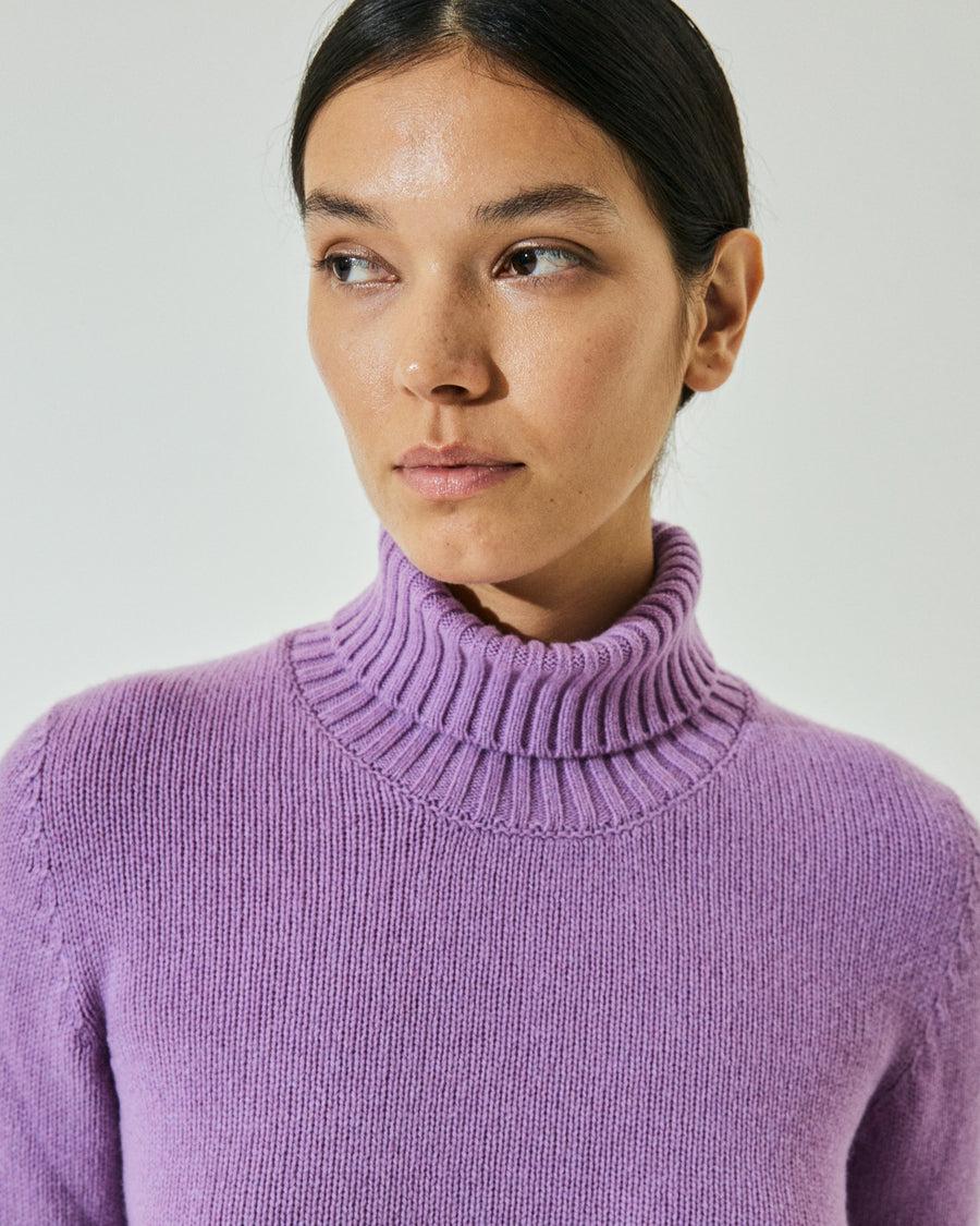 Scaglione TURTLE NECK SOFT HYBRID CASHMERE LILAC