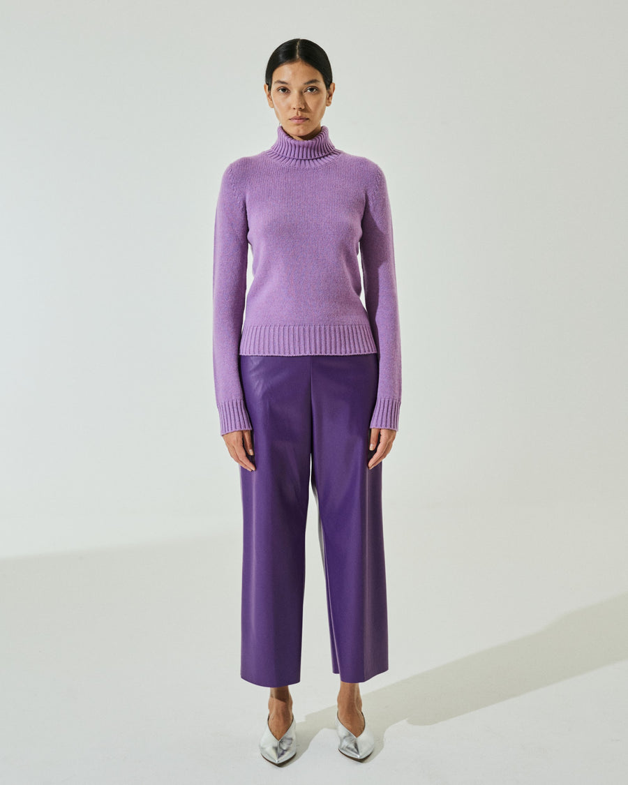 Scaglione TURTLE NECK SOFT HYBRID CASHMERE LILAC