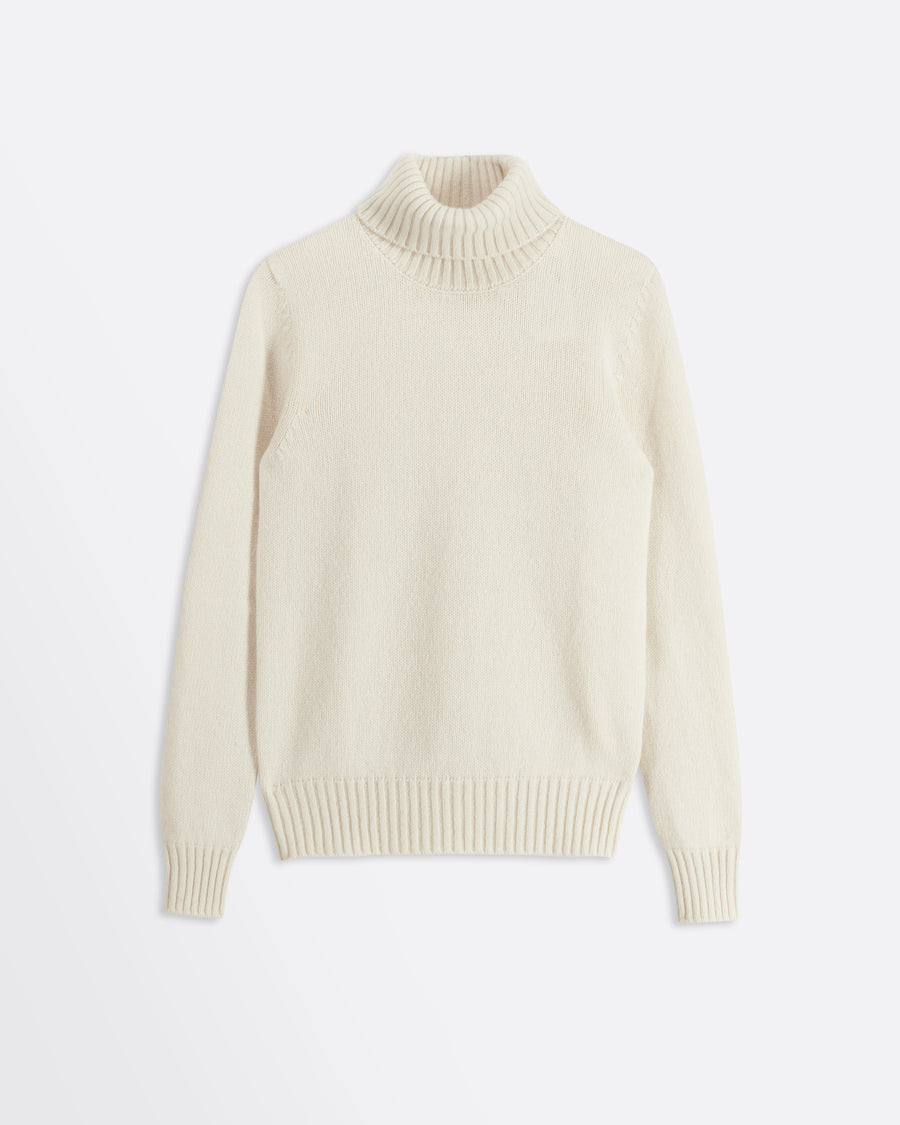 Scaglione TURTLE NECK SOFT HYBRID CASHMERE MILK