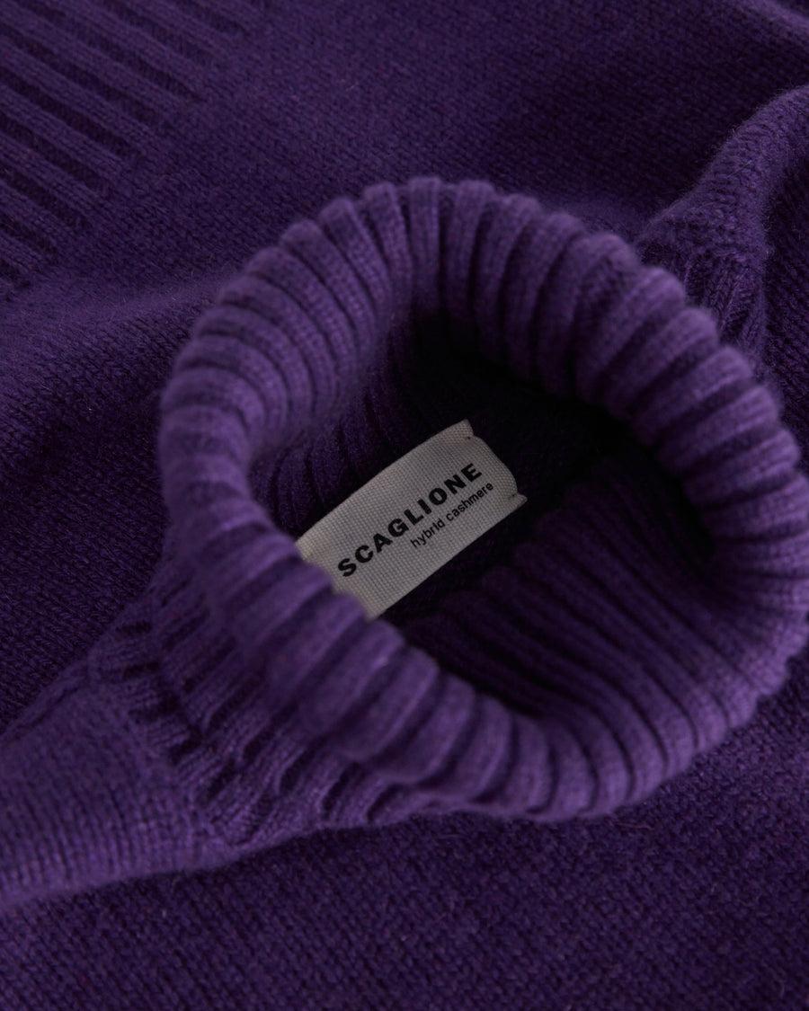Scaglione TURTLE NECK SOFT HYBRID CASHMERE PURPLE