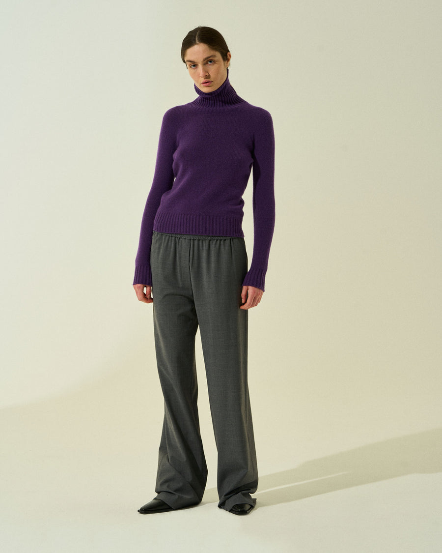Scaglione TURTLE NECK SOFT HYBRID CASHMERE PURPLE