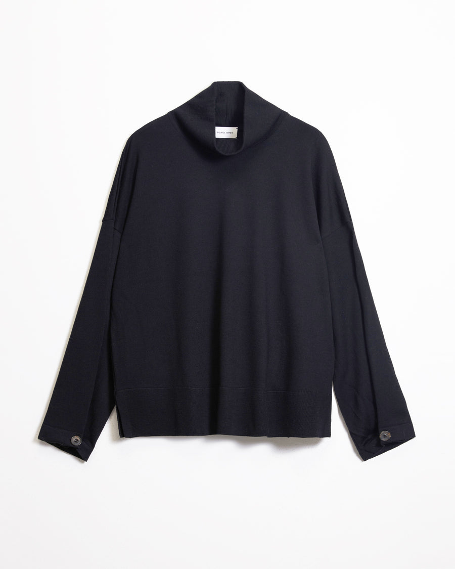 Scaglione TURTLE NECK SWEATSHIRT BLACK