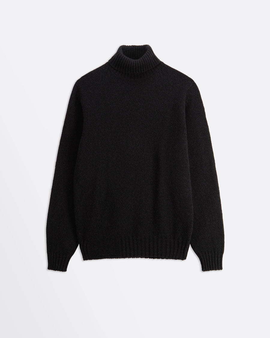 Scaglione TURTLENECK SEAMLESS SOFTWOOL BLACK