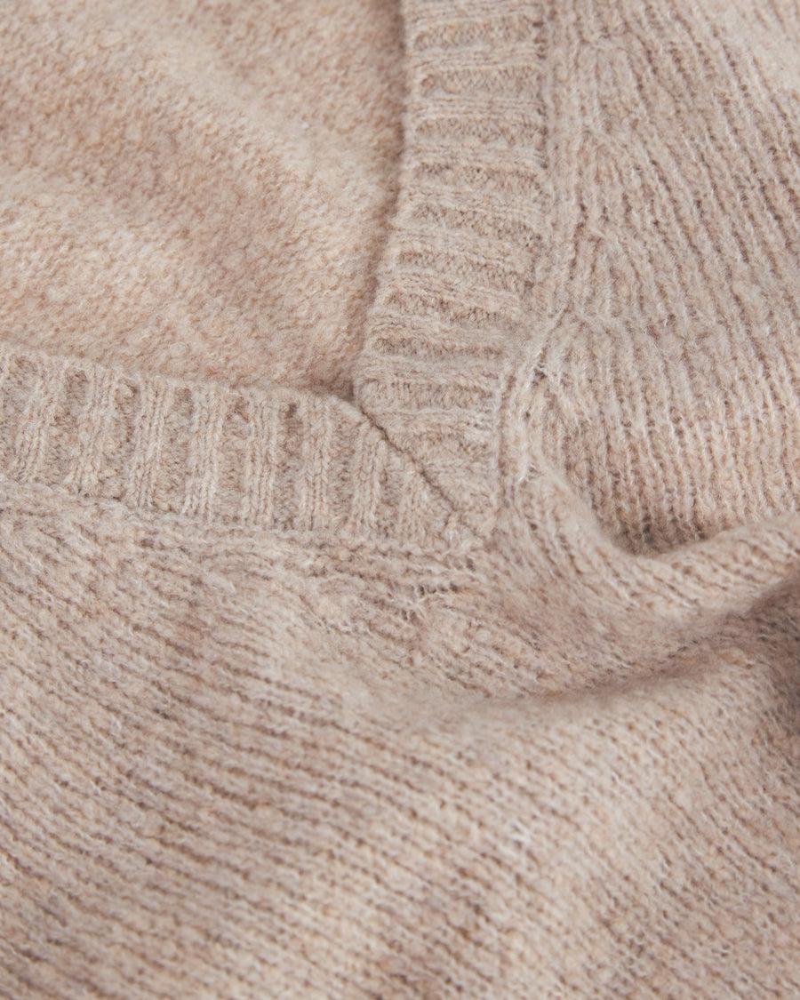 Scaglione V NECK OVER PUFFED CASHMERE BEIGE