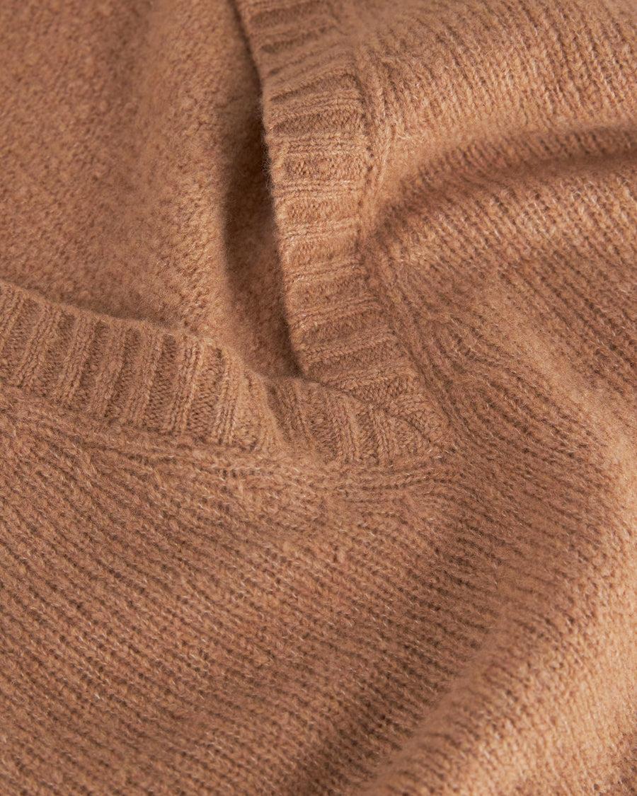 Scaglione V NECK OVER PUFFED CASHMERE CAMEL