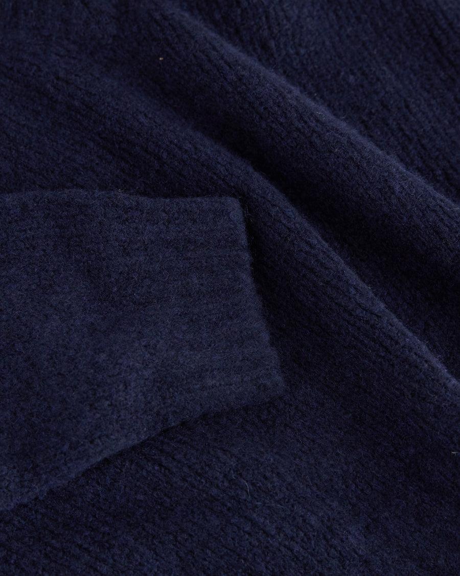 Scaglione V NECK OVER PUFFED CASHMERE NAVY