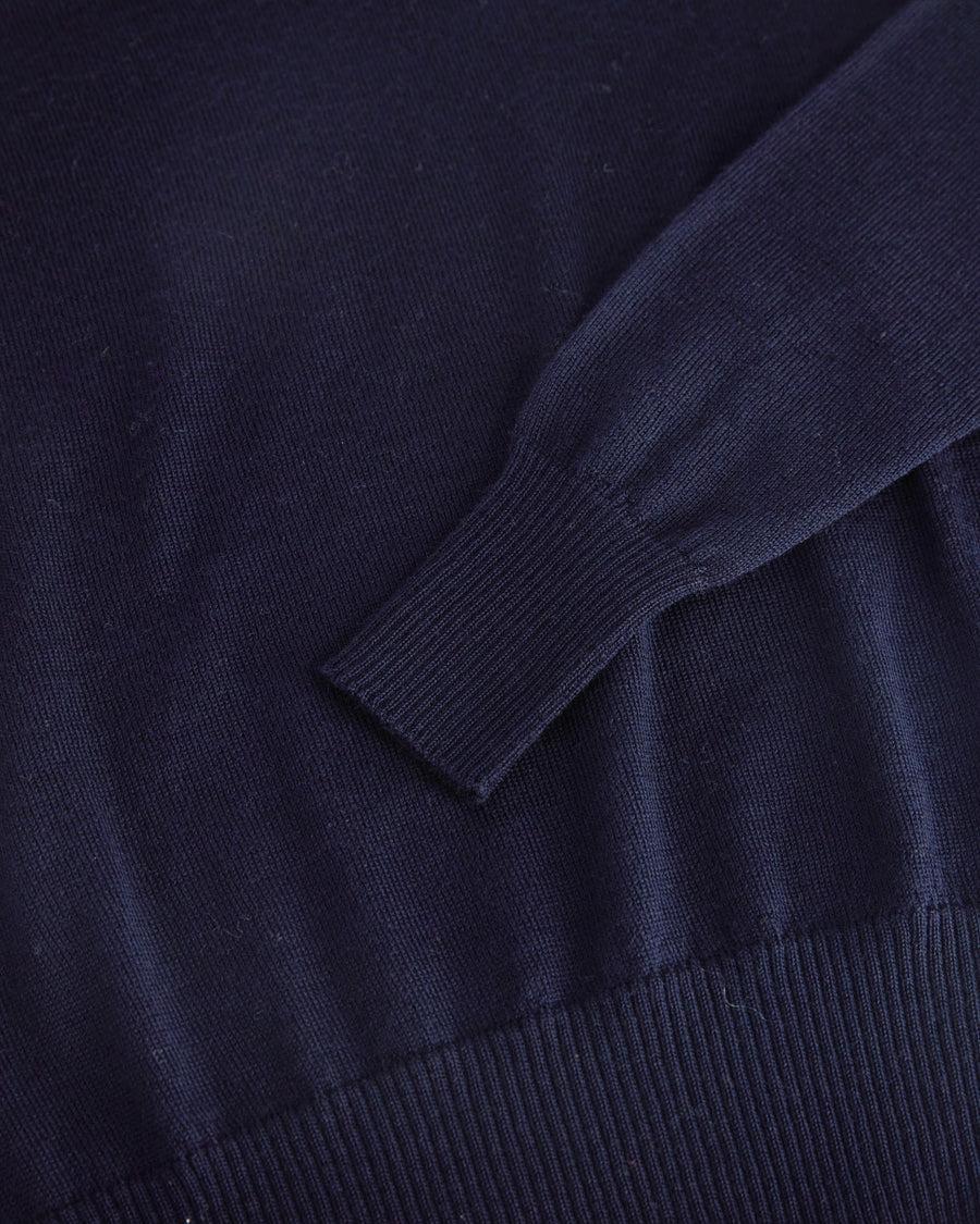 Scaglione V NECK RAGLAN SEAMLESS MERINO NAVY