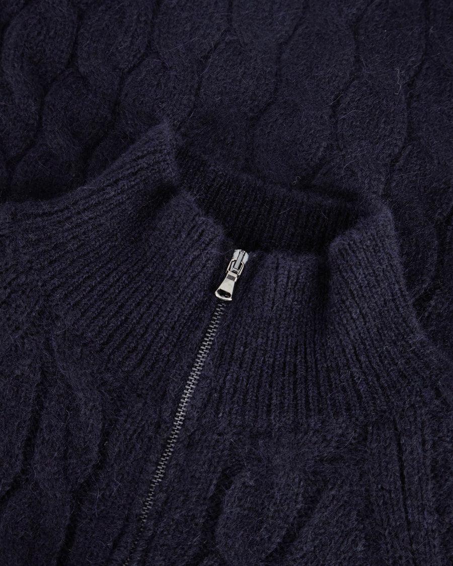 Scaglione ZIPPER RAGLAN CABLES NAVY