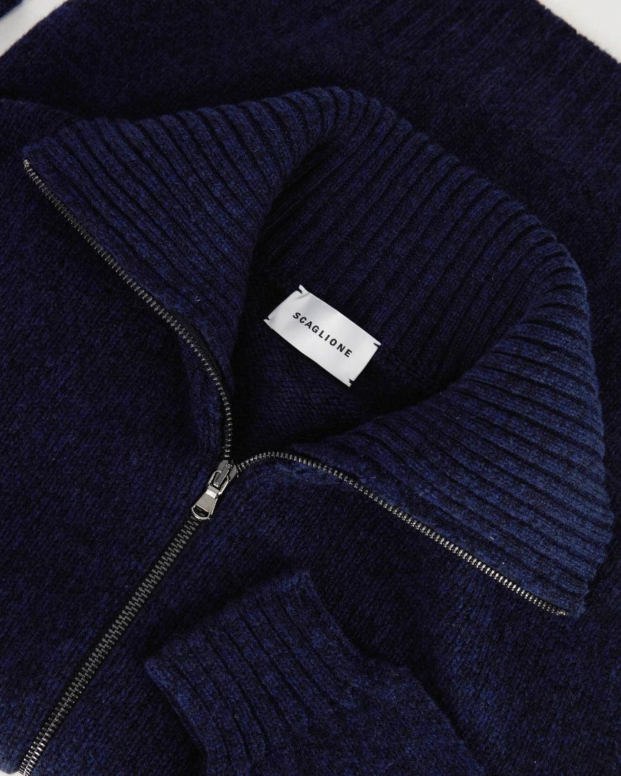 Scaglione ZIPPER SOFTWOOL NAVY