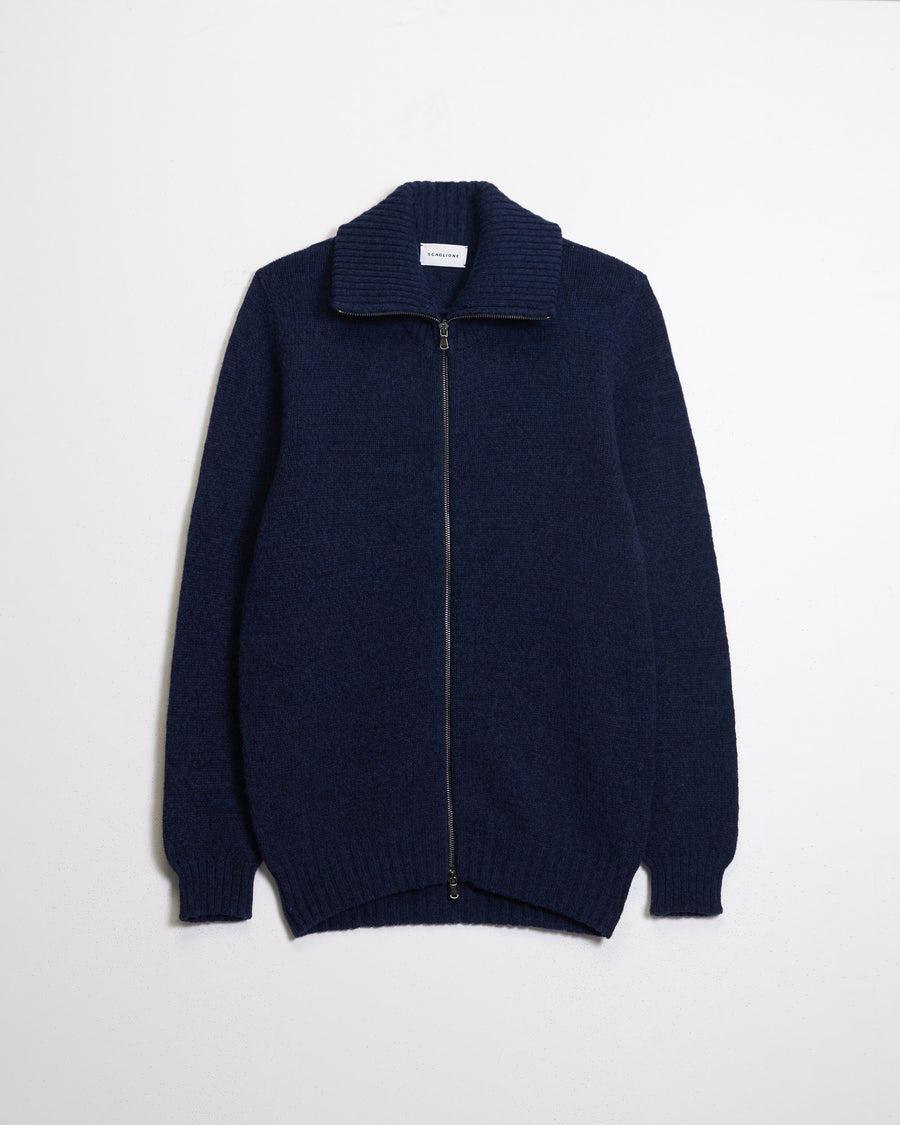 Scaglione ZIPPER SOFTWOOL NAVY