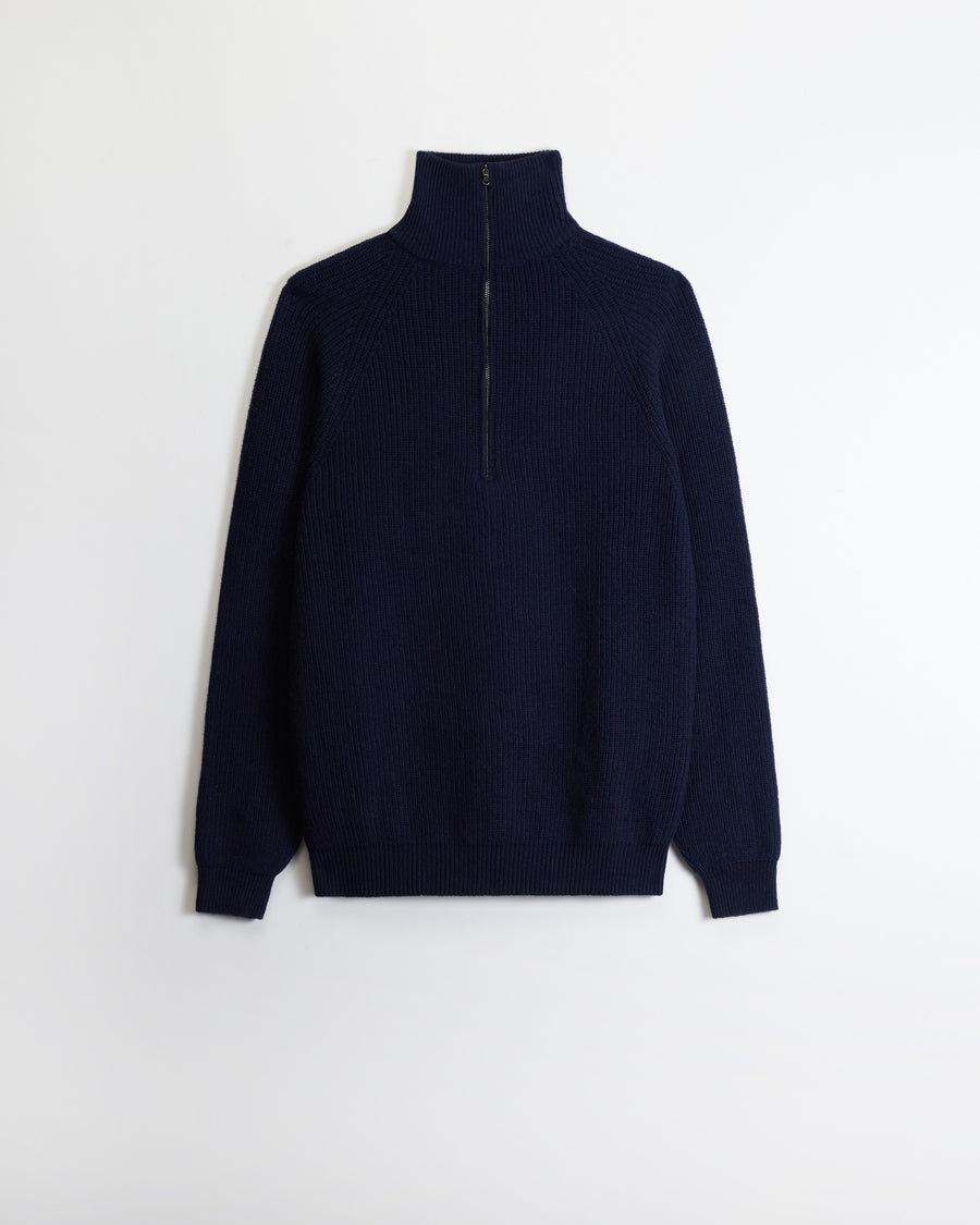 Scaglione ZIPPER T.NECK PANNOCCHIA CASH BLEND NAVY