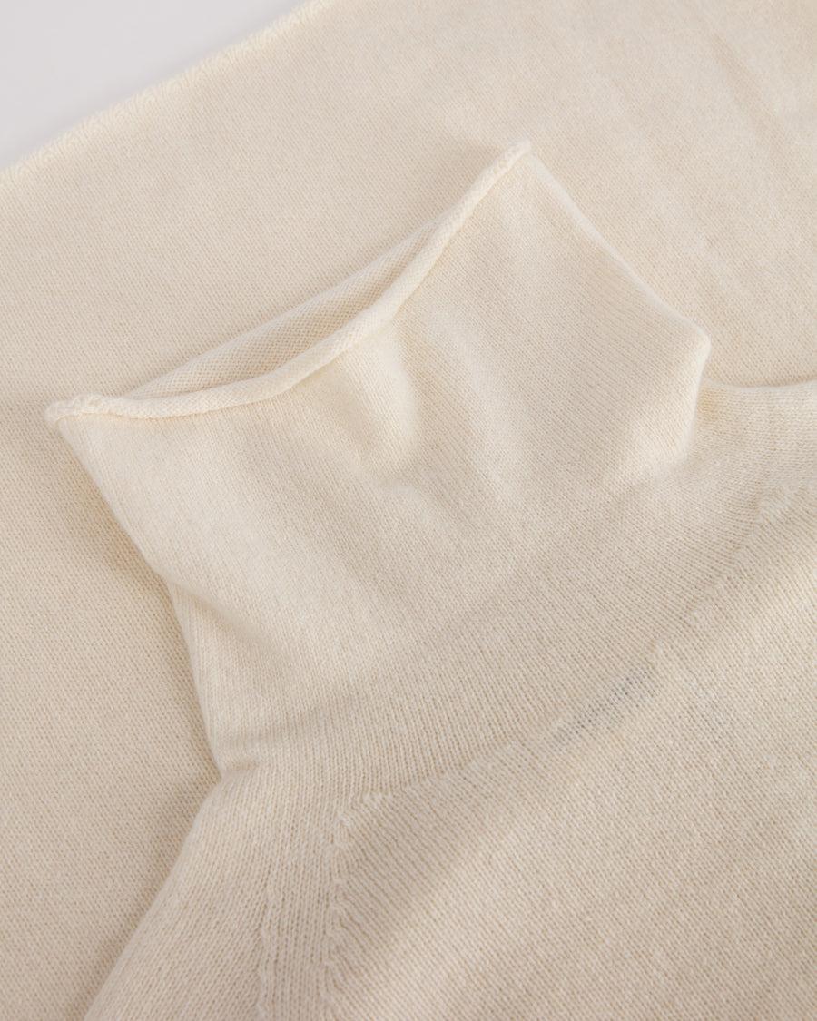 Scaglione TURTLE NECK RAGLAN SEAMLESS HYBRID CASHMERE MILK