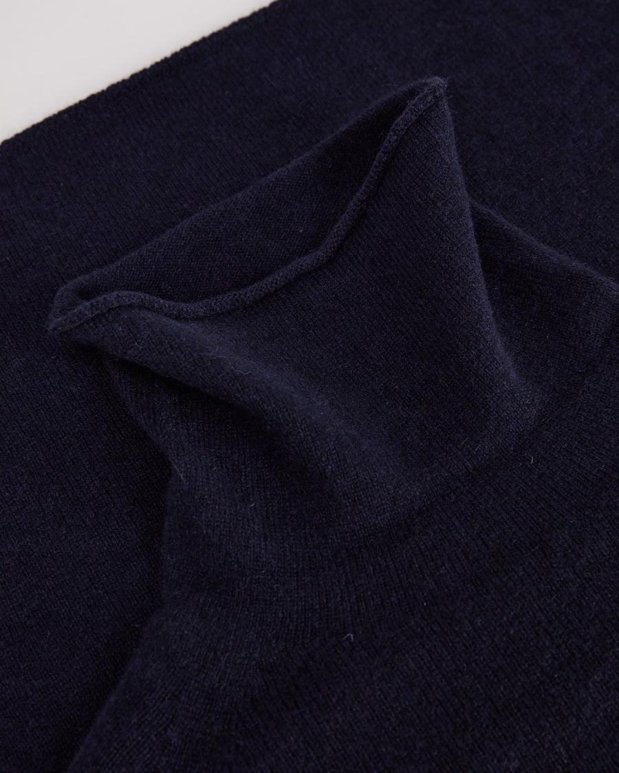 Scaglione TURTLE NECK RAGLAN SEAMLESS HYBRID CASHMERE NAVY