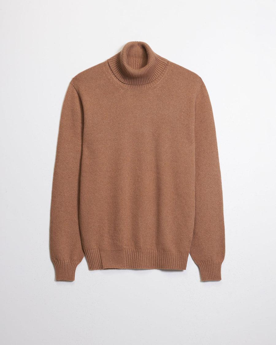 Scaglione TURTLE NECK SEAMLESS HYBRD CASHMERE CASHMERE CARAMEL