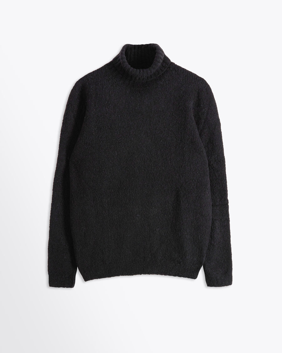 Scaglione TURTLE NECK SEAMLESS PUFFED CASHMERE BLACK