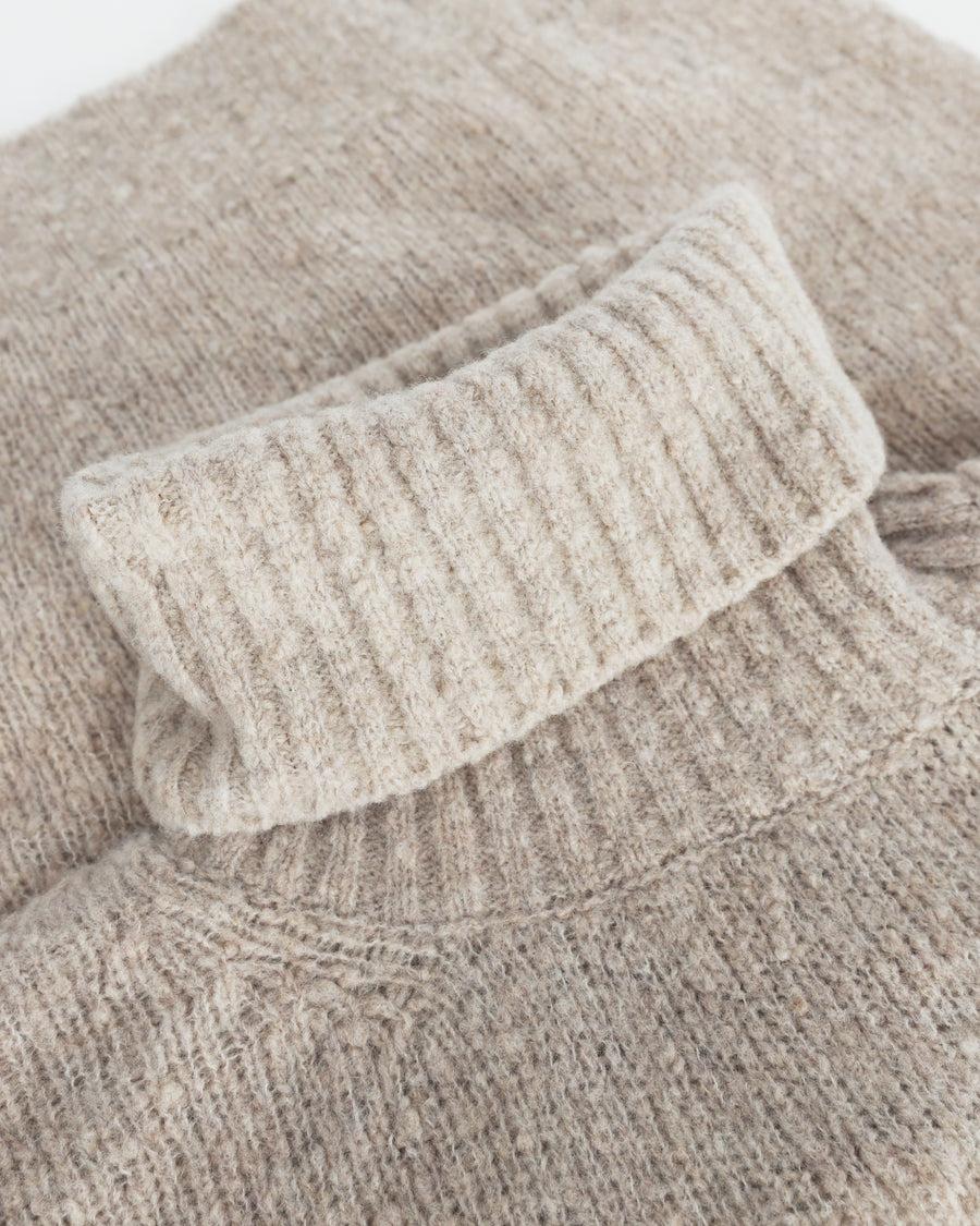 Scaglione TURTLE NECK SEAMLESS PUFFED CASHMERE CASHMERE BEIGE