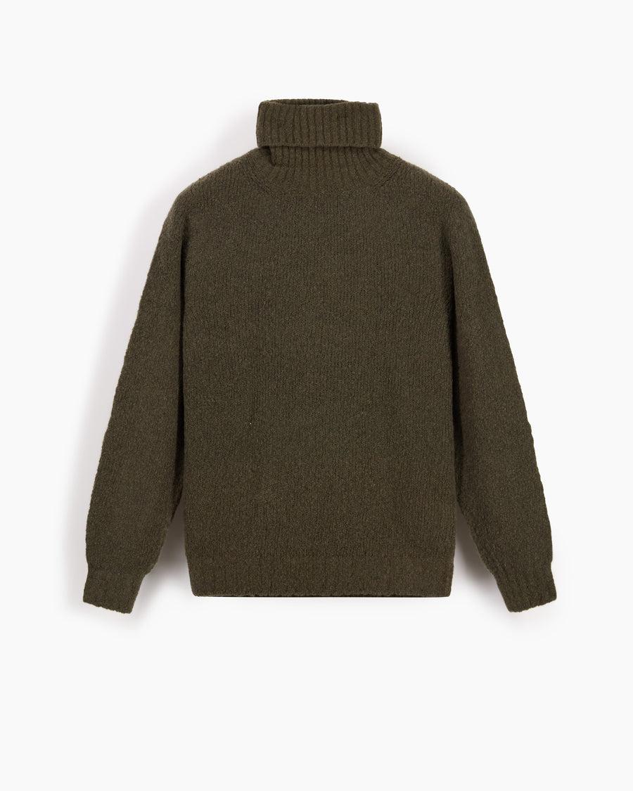 Scaglione TURTLE NECK SEAMLESS PUFFED CASHMERE CASHMERE FOREST