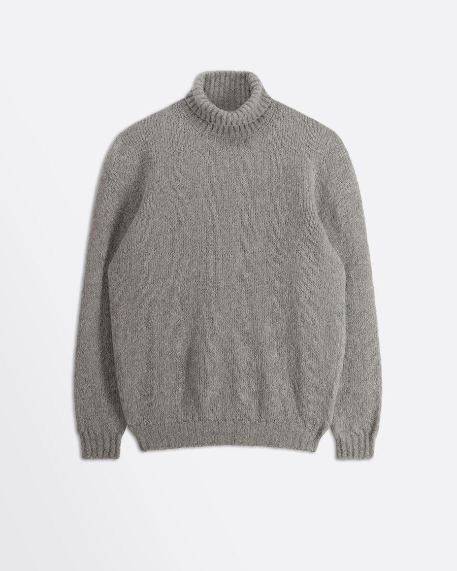 Scaglione TURTLE NECK SEAMLESS PUFFED CASHMERE LT GREY