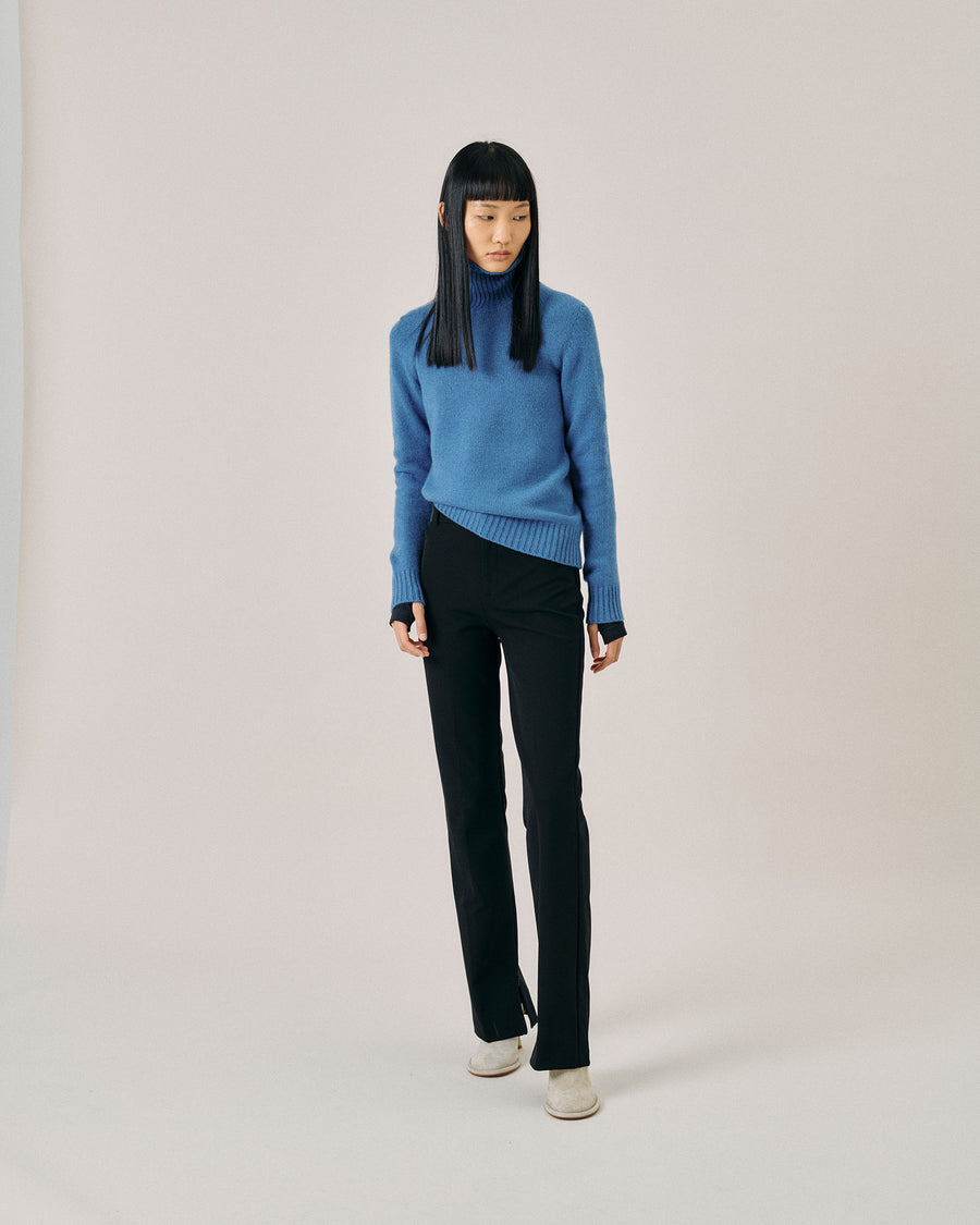Scaglione TURTLE NECK SOFT HYBRID CASHMERE CORNFLOWER