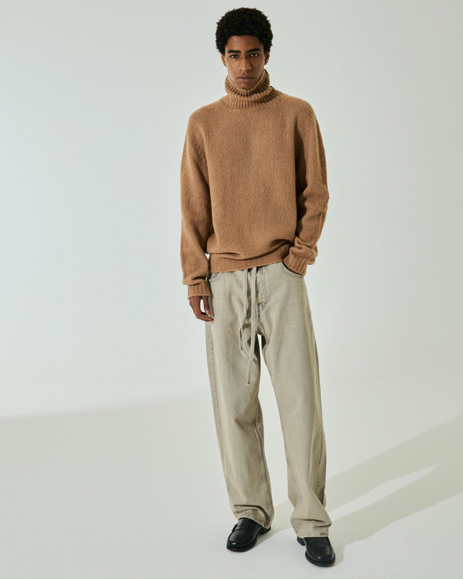 Scaglione TURTLENECK SEAMLESS PUFFED CASHMERE CAMEL