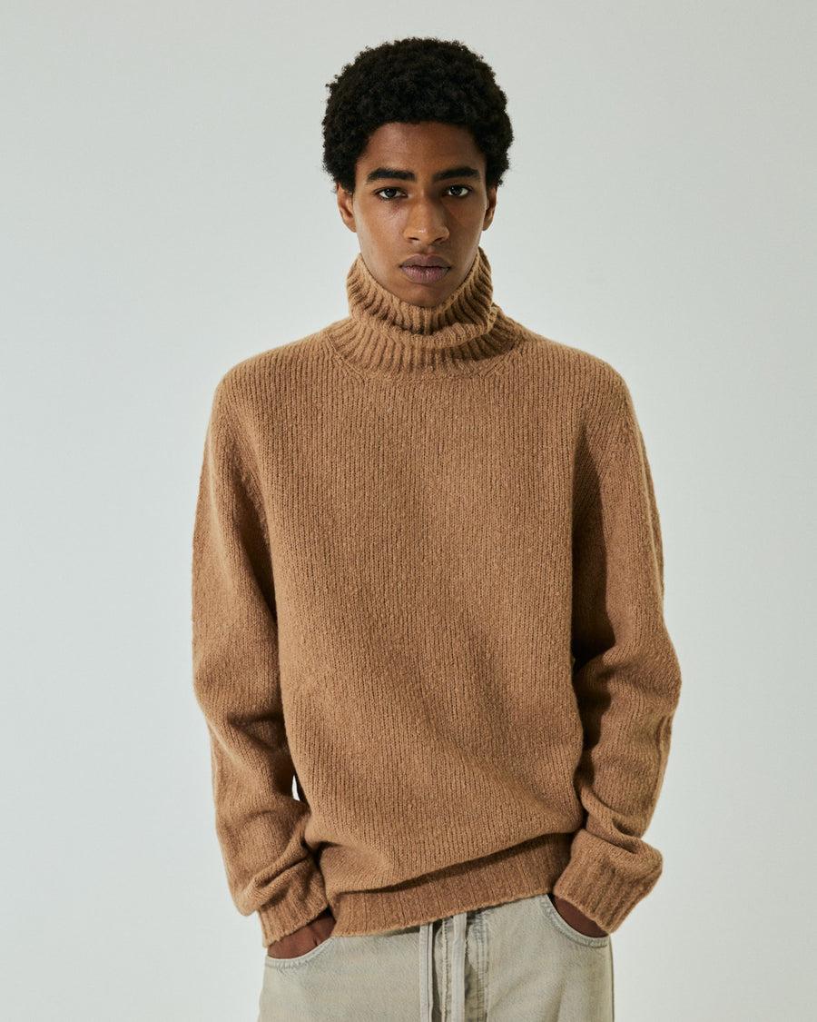 Scaglione TURTLENECK SEAMLESS PUFFED CASHMERE CAMEL