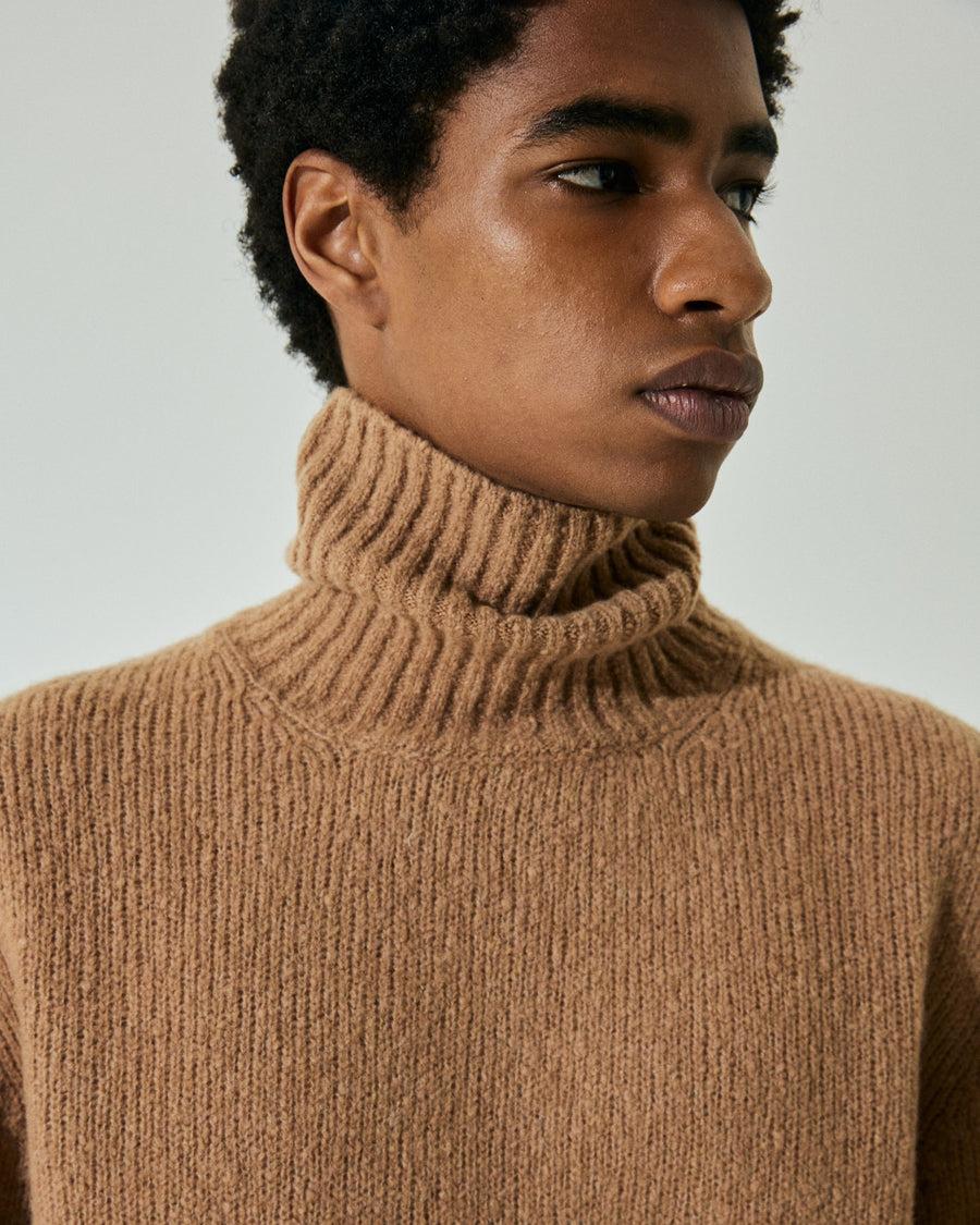 Scaglione TURTLENECK SEAMLESS PUFFED CASHMERE CAMEL