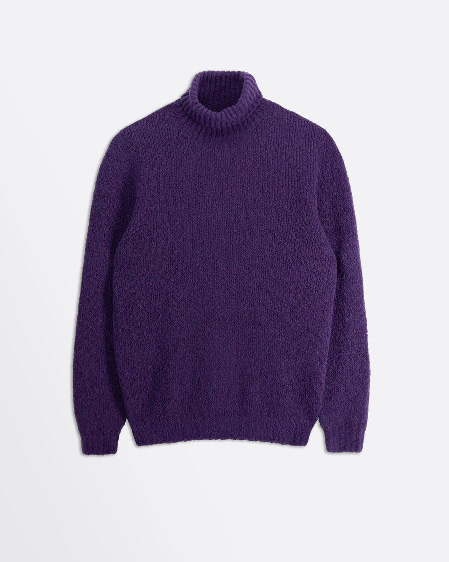 Scaglione TURTLENECK SEAMLESS PUFFED CASHMERE PURPLE