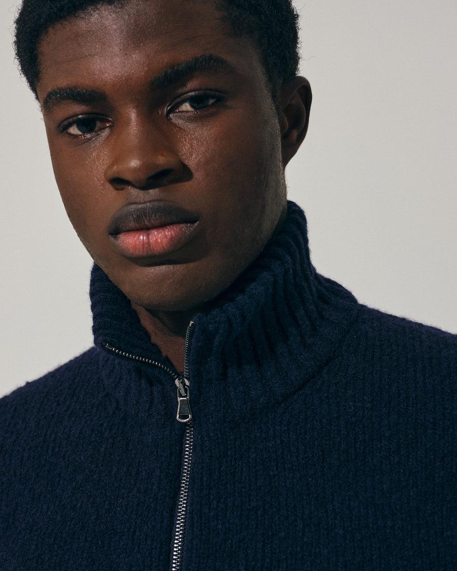 Scaglione ZIPPER PUFFED CASHMERE CASHMERE SEAMLESS NAVY