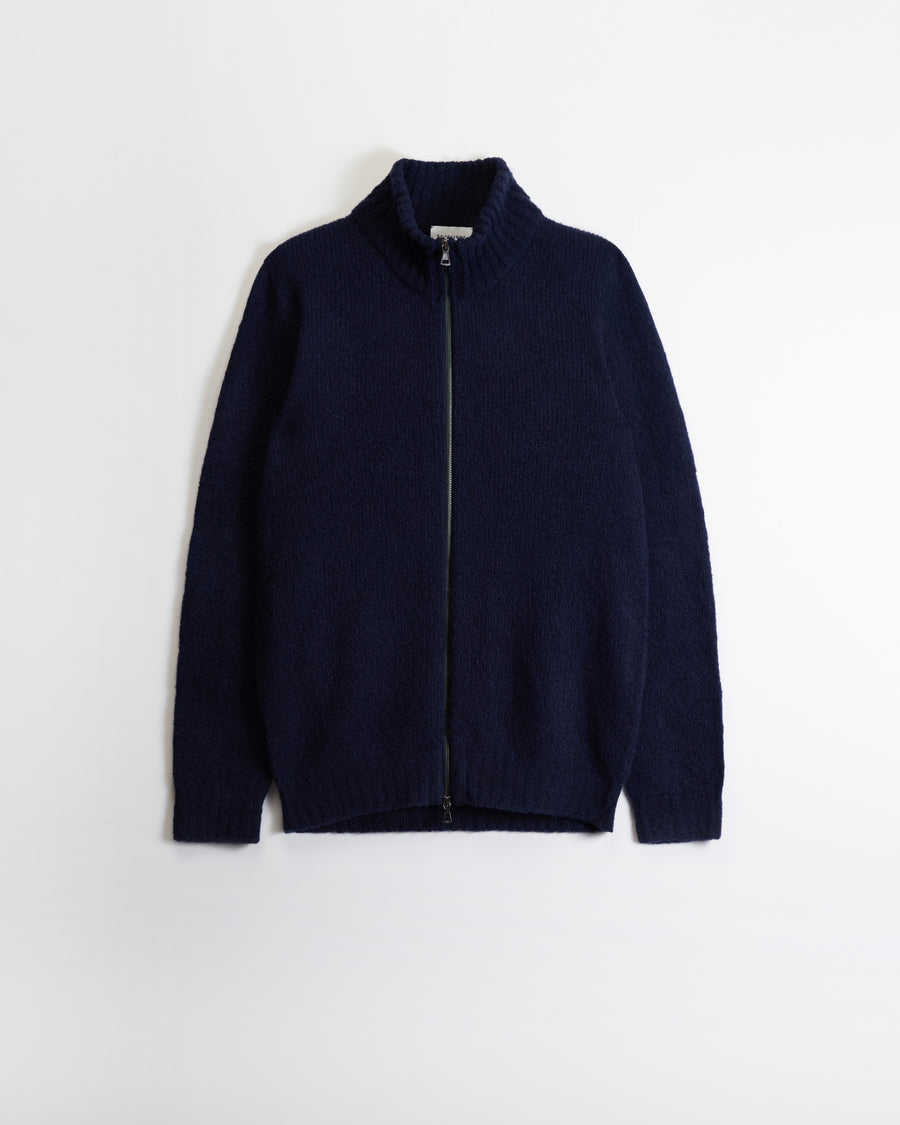 Scaglione ZIPPER PUFFED CASHMERE CASHMERE SEAMLESS NAVY