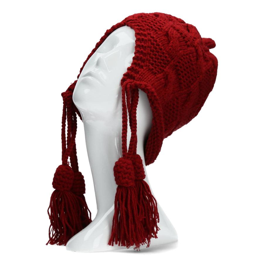 Scarpe Vita Bonnet Ethnique En Tricot Rouge