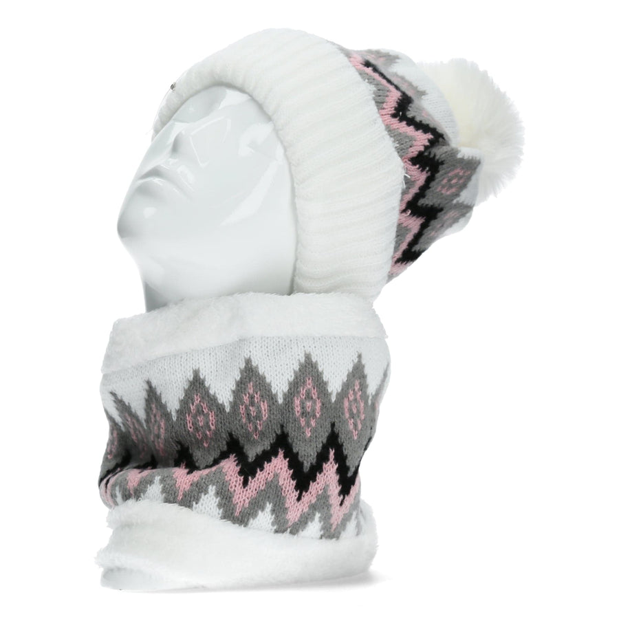 Scarpe Vita Duo Bonnet Et Cache Cou Blanc à Motifs