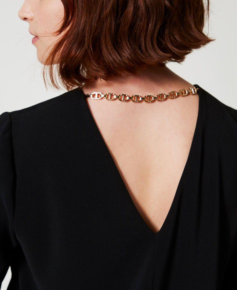 Scee By Twin Set Abito Corto Con Balza E Catena Oval T