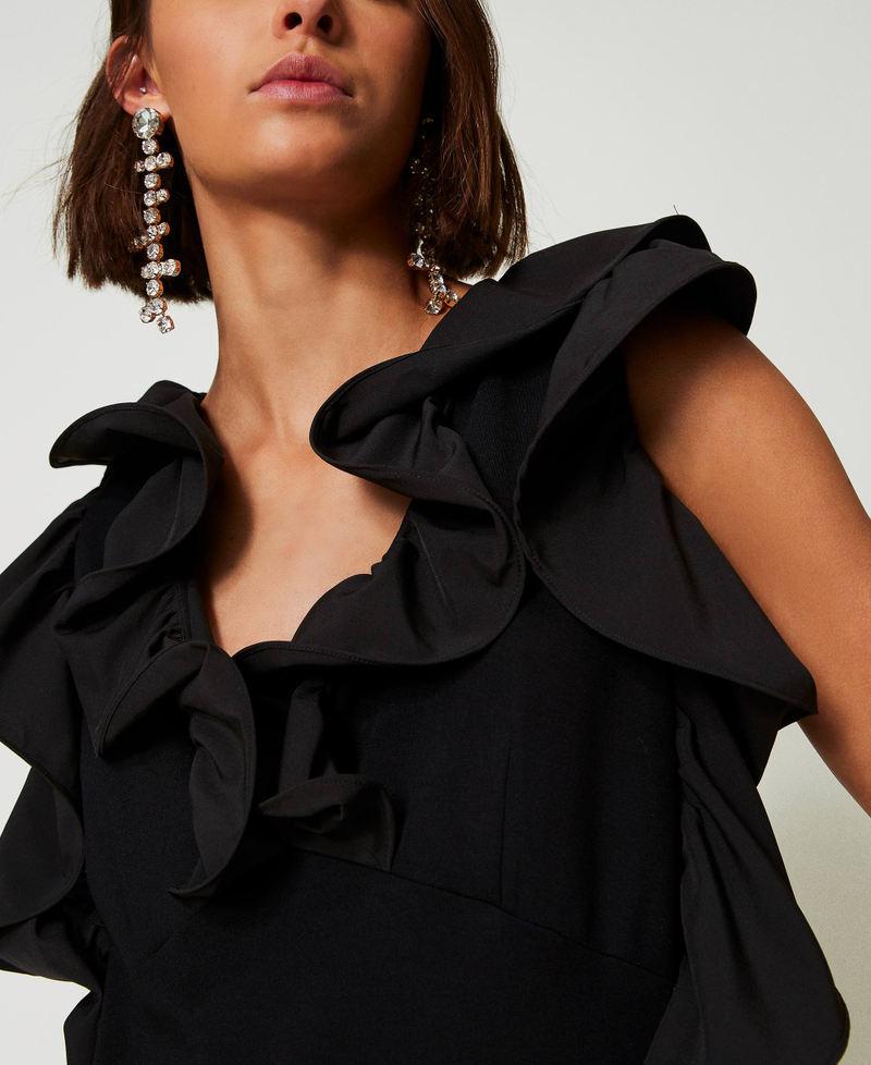 Scee By Twin Set Abito Corto Con Volant In Georgette