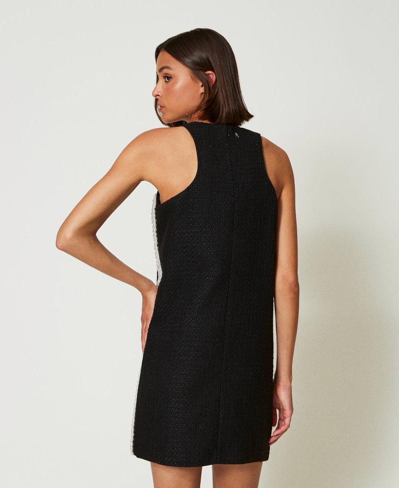 Scee By Twin Set Abito Corto Effetto Stuoia Con Perle