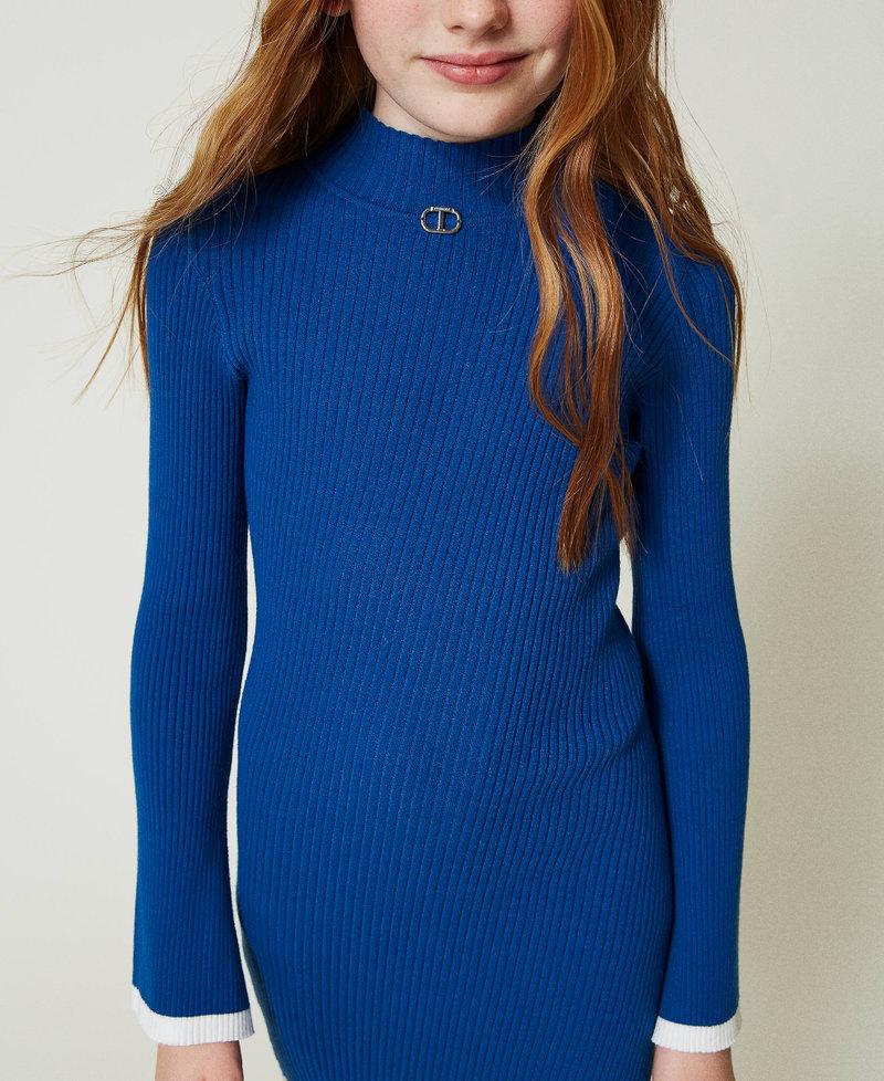 Scee By Twin Set Abito Corto Fitted In Maglia A Costine