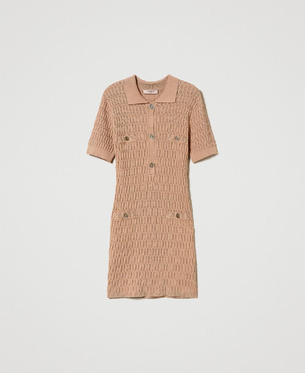 Scee by twin set Abito corto fitted in maglia con bottoni