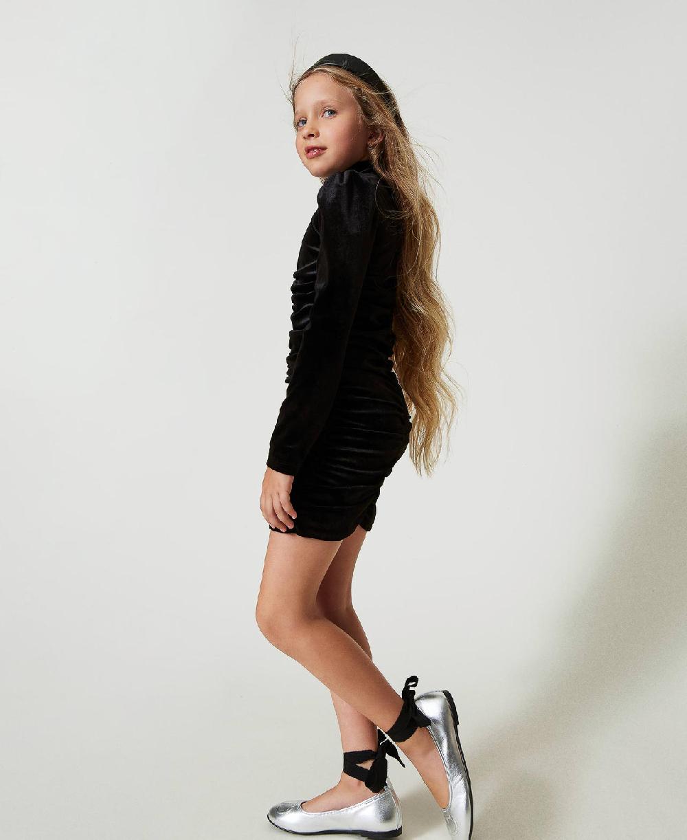 Scee By Twin Set Abito Corto In Ciniglia Con Arricciature