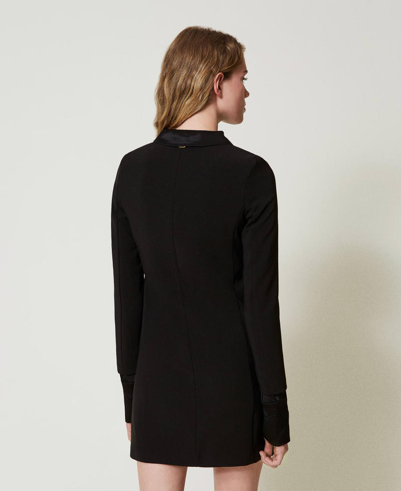 Scee By Twin Set Abito Corto In Crêpe Con Dettagli In Raso